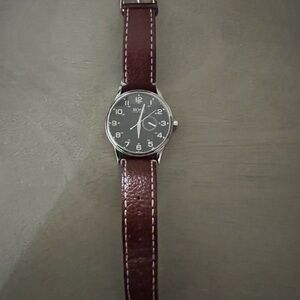 Brown Leather Strap Watch